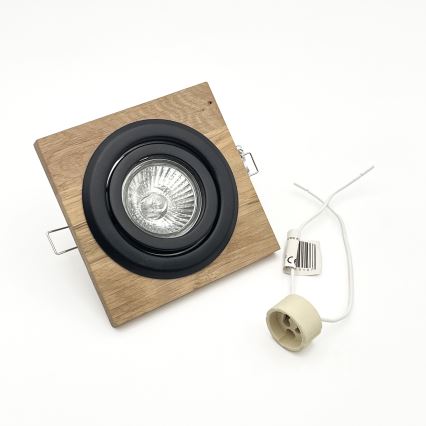 Einbauleuchte TOBBY 1xG9/20W/230V 11,5x11,5 cm Eiche/schwarz