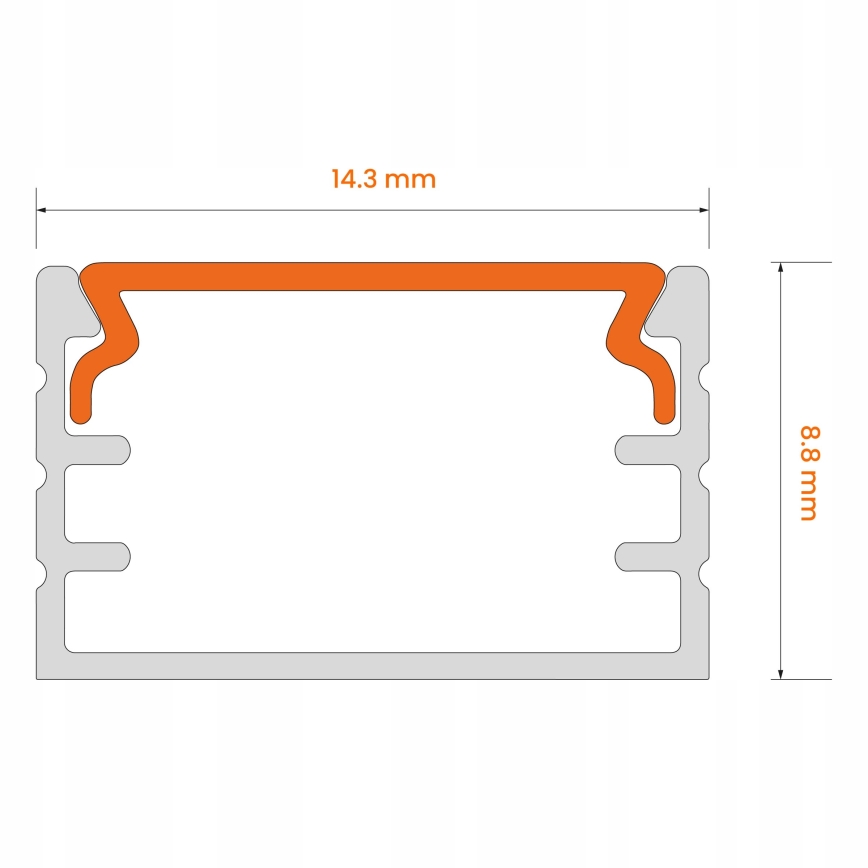 Einbauprofil für LED-Streifen, 1 m, schwarz/weiß
