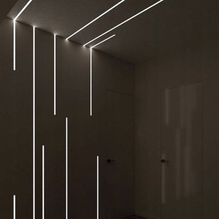 Einbauprofil für LED-Streifen, 1 m, silber/weiß