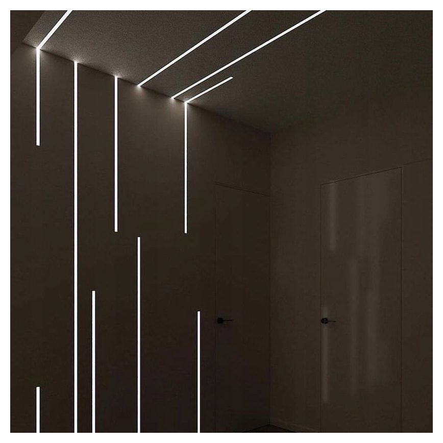 Einbauprofil für LED-Streifen, 1 m, silber/weiß