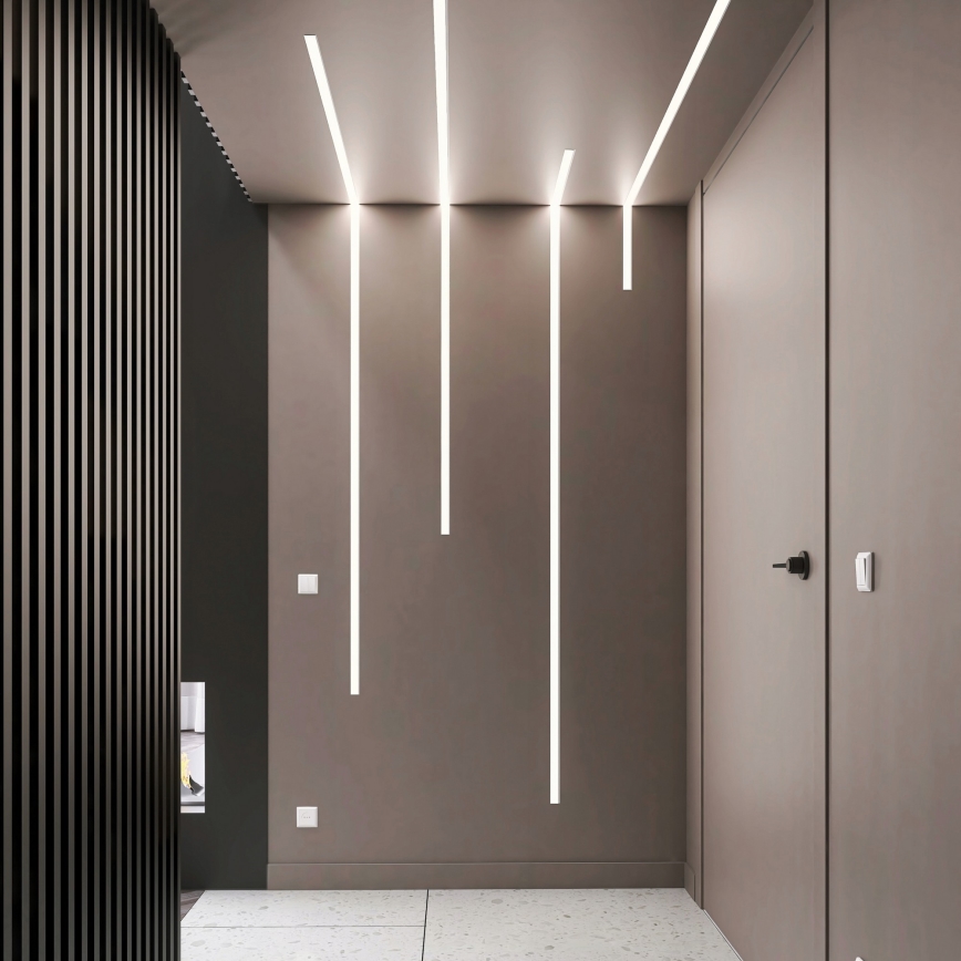 Einbauprofil für LED-Streifen, 1 m, silber/weiß