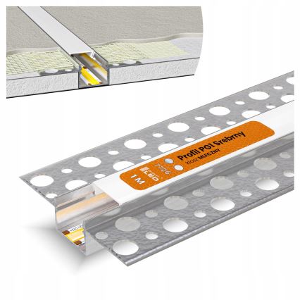 Einbauprofil für LED-Streifen, 1 m, silber/weiß