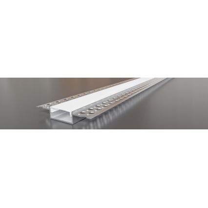Einbauprofil für LED-Streifen, 1 m, silber/weiß