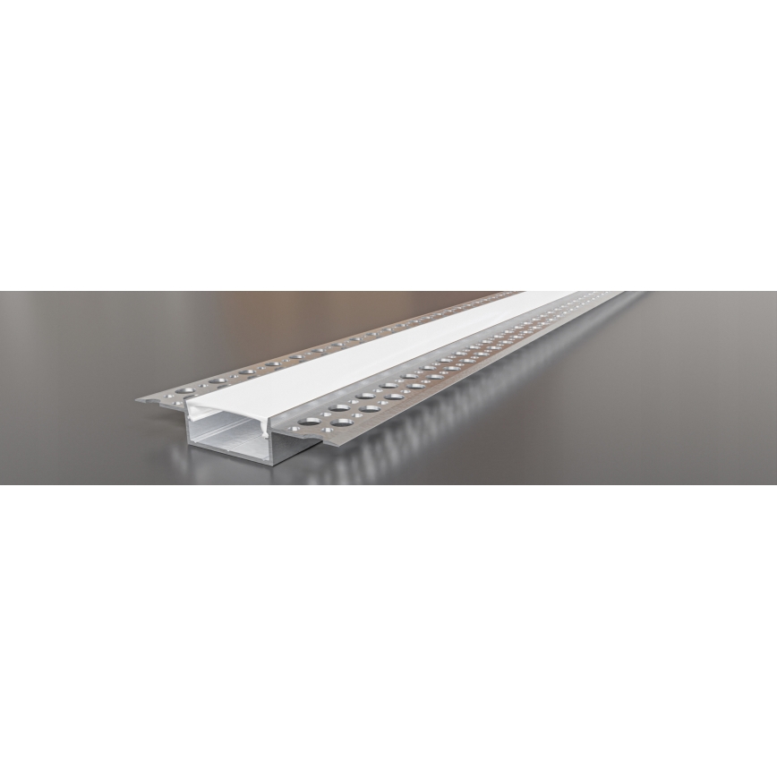 Einbauprofil für LED-Streifen, 1 m, silber/weiß