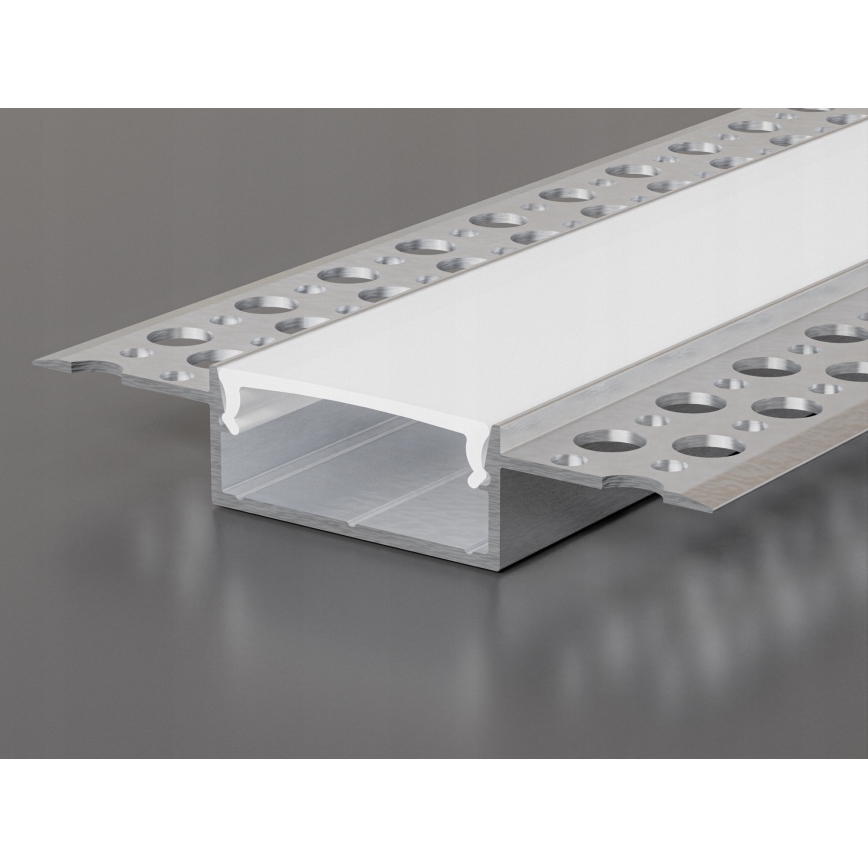 Einbauprofil für LED-Streifen, 1 m, silber/weiß