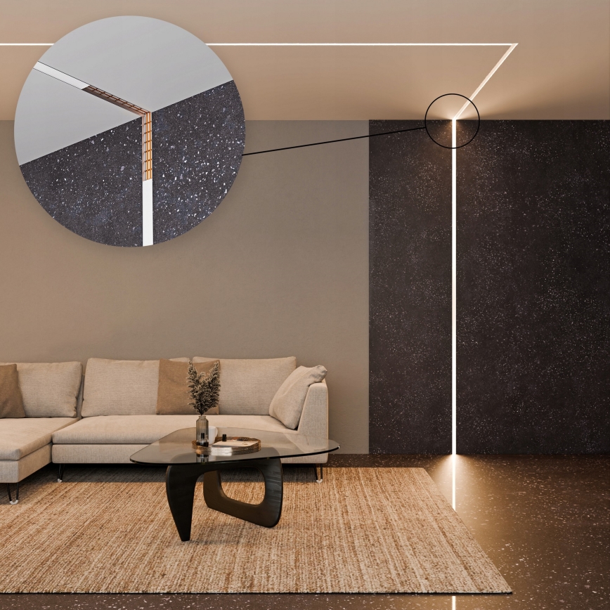 Einbauprofil für LED-Streifen 1 m silber/weiß