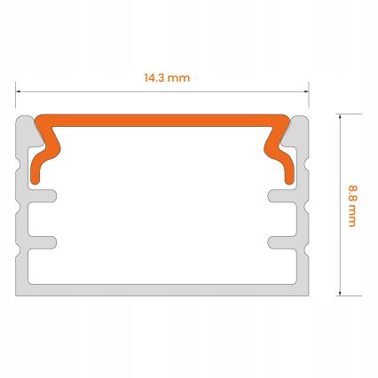 Einbauprofil für LED-Streifen, 1 m, weiß