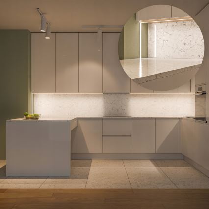 Einbauprofil für LED‑Streifen, 1 m, silber/weiß