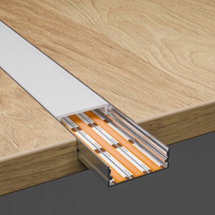 Einbauprofil für LED‑Streifen, 1 m, silber/weiß