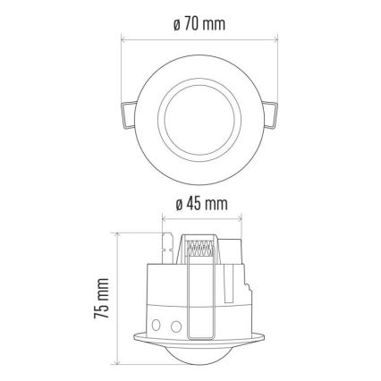 Einbausensor PIR B 360° 1200W/230V weiß