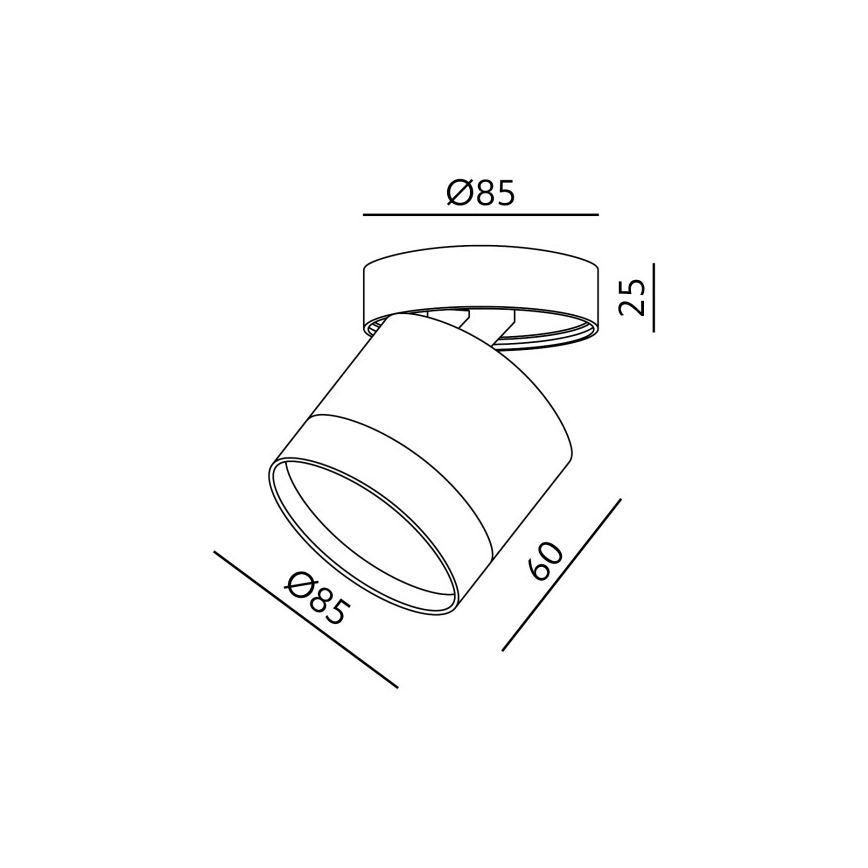 Einbaustrahler OH12F 1xGX53/35W/230V 8,5 cm weiß