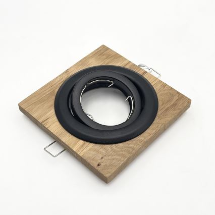 Einbaustrahler TOBBY 1xGU10/20W/230V 11,5x11,5 cm Eiche/Schwarz