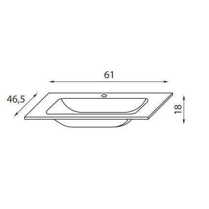 Einbauwaschbecken CHICAGO 61x46,5 cm, glänzend weiß