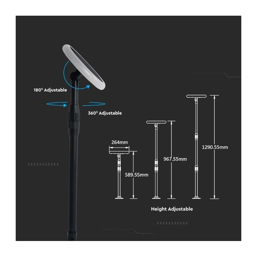 Einstellbare LED-Solarleuchte GARDEN LED/8W/5V 60-129 cm 4000K IP65