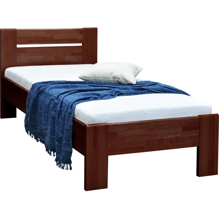 Einzelbett AMBER 90x200 cm dunkler Nussbaum