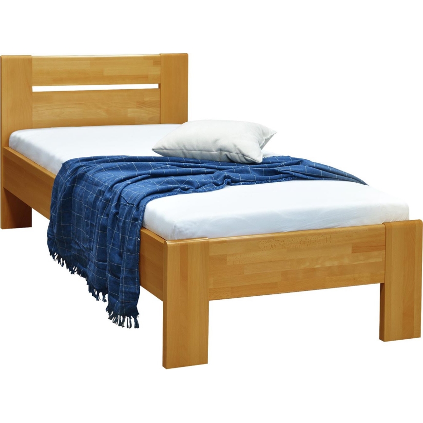 Einzelbett AMBER 90x200 cm, heller Nussbaum