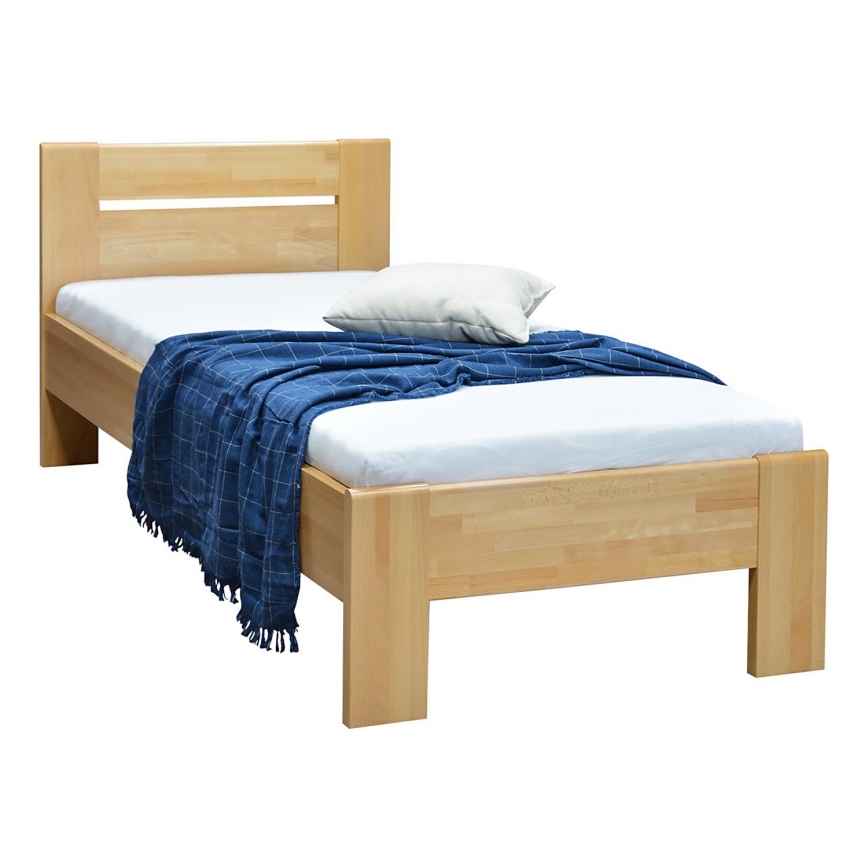 Einzelbett aus Massivholz AMBER 90x200 cm Buche