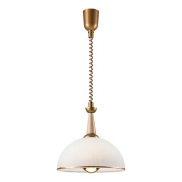 Einziehbarer Kronleuchter CHIARA 1xE27/60W/230V beige/Buche