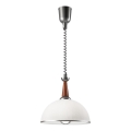 Einziehbarer Kronleuchter CHIARA 1xE27/60W/230V silber/braun/Buche