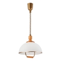 Einziehbarer Kronleuchter RAMONA 1xE27/60W/230V Beige/Braun/Kiefer