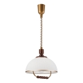 Einziehbarer Kronleuchter RAMONA 1xE27/60W/230V Beige/Dunkelbraun/Kiefer