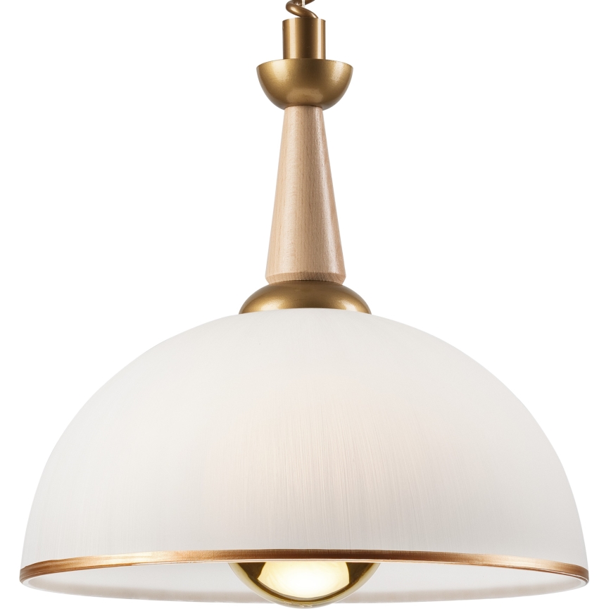 Einziehbarer Kronleuchter CHIARA 1xE27/60W/230V beige/Buche