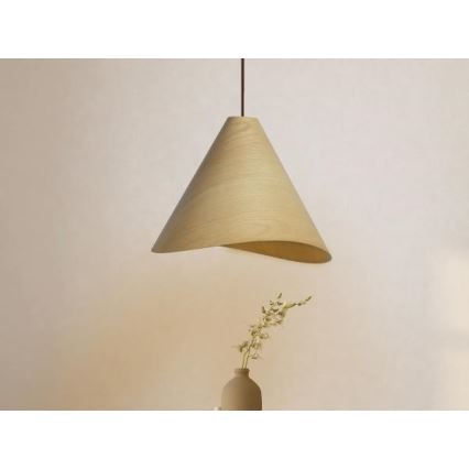 Elegante Pendelleuchte aus Massivholz an Kabel, 1x E27/60W/230V, Ø 45 cm, Eiche/Gummibaum