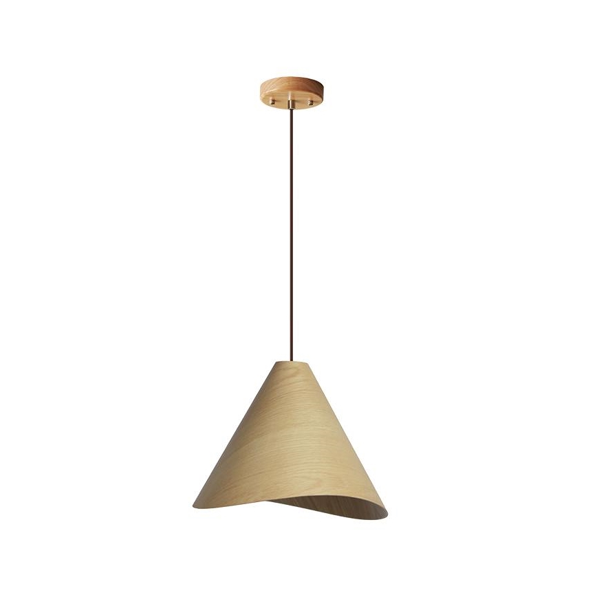 Elegante Pendelleuchte aus Massivholz an Kabel, 1x E27/60W/230V, Ø 45 cm, Eiche/Gummibaum