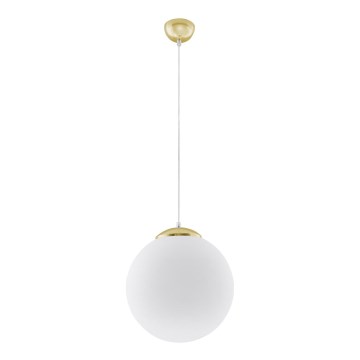 Elegante Pendelleuchte TOYA, 1xE27/60W/230V, Ø 30 cm, weiß/gold