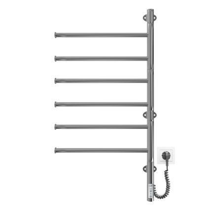 Elektrischer drehbarer Handtuchwärmer VEER 80W/230V 82,5x44,5 cm Edelstahl/glänzender Chrom