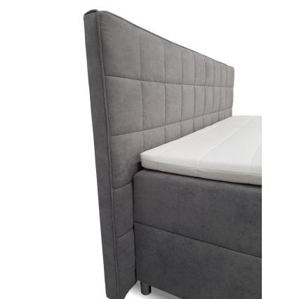 Elektrisch verstellbares Polsterbett HELEN 180x200 cm mit Matratzen und Topper, grau
