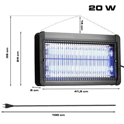 Elektronische Insektenfalle 2x10W/230V 100 m²