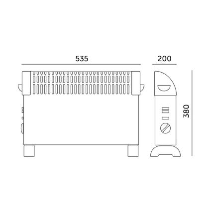 Elektrischer Direktheizer/Konvektor SONDO 750/1250/2000W/230V schwarz