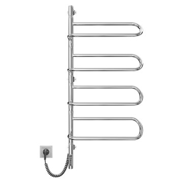 Elektrischer, drehbarer Handtuchwärmer ELECTRA 120W/230V 102,5x47,5 cm Edelstahl/Chrom, links
