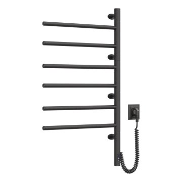 Elektrischer drehbarer Handtuchwärmer mit Thermostat ARABESQUE 105 W 82 x 49 cm schwarz