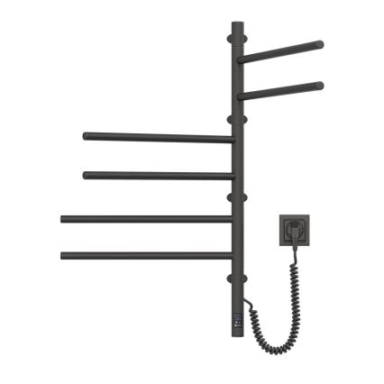 Elektrischer drehbarer Handtuchwärmer mit Thermostat ARABESQUE 105 W 82 x 49 cm schwarz
