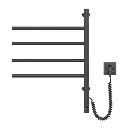 Elektrischer, drehbarer Handtuchwärmer mit Thermostat ARABESQUE 60W 65x49 cm schwarz