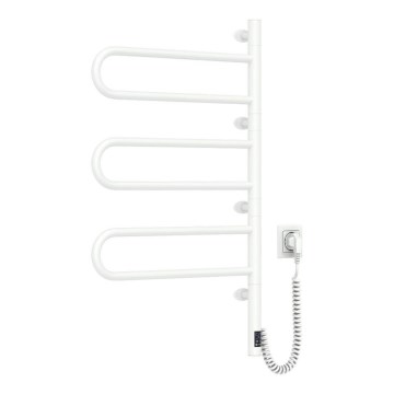 Elektrischer drehbarer Handtuchwärmer mit Thermostat FOUETTE 120W 80x49 cm weiß