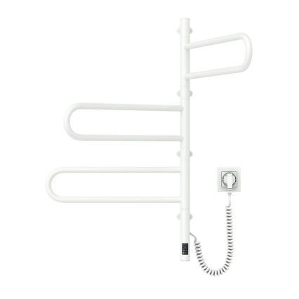 Elektrischer drehbarer Handtuchwärmer mit Thermostat FOUETTE 120W 80x49 cm weiß