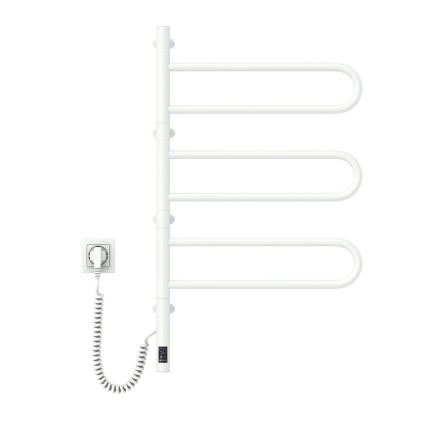 Elektrischer drehbarer Handtuchwärmer mit Thermostat FOUETTE 120W 80x49 cm weiß