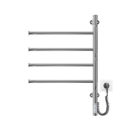 Elektrischer drehbarer Handtuchwärmer VEER 50W/230V 60x44,5 cm Edelstahl/glänzender Chrom