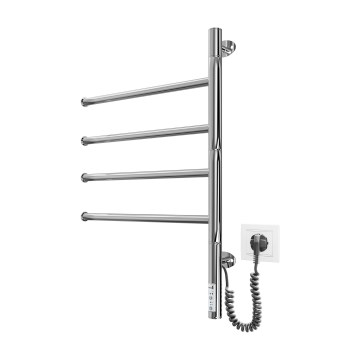 Elektrischer drehbarer Handtuchwärmer VEER 50W/230V 60x44,5 cm Edelstahl/glänzender Chrom