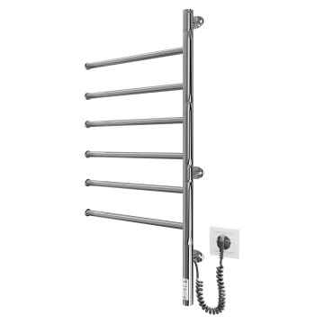 Elektrischer drehbarer Handtuchwärmer VEER 80W/230V 80x44,5 cm Edelstahl/Hochglanzchrom