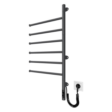 Elektrischer drehbarer Handtuchwärmer VEER 80W/230V 82,5x44,5 cm Edelstahl/schwarz