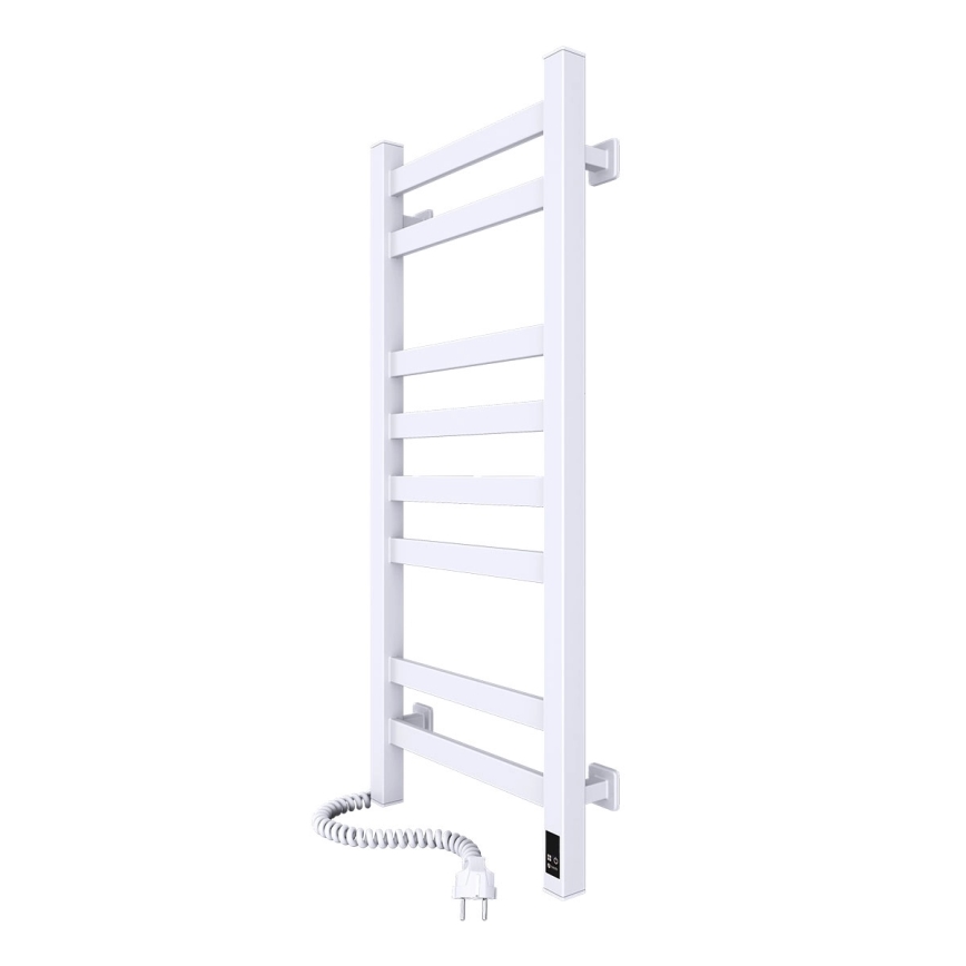 Elektrischer Handtuchheizkörper mit Thermostat AVANGARD, 105 W, 80 × 36 cm, weiß, links