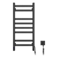 Elektrischer Handtuchheizkörper mit Thermostat AVANGARD 105W 80x36 cm schwarz rechts