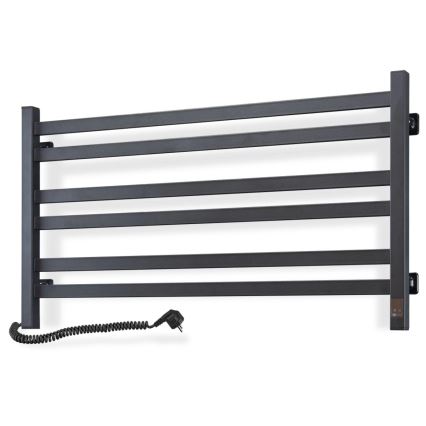 Elektrischer Handtuchheizkörper mit Thermostat AVANGARD 181W 50x90 cm, schwarz, links