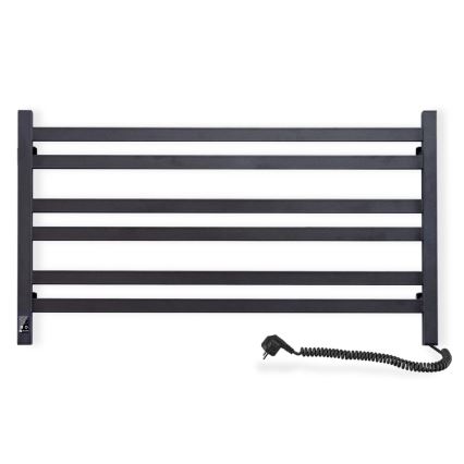 Elektrischer Handtuchheizkörper mit Thermostat AVANGARD 181W 50x90 cm  schwarz rechts