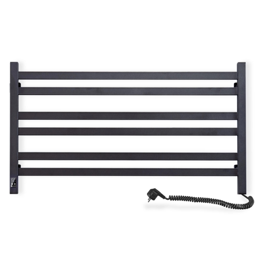 Elektrischer Handtuchheizkörper mit Thermostat AVANGARD 181W 50x90 cm  schwarz rechts