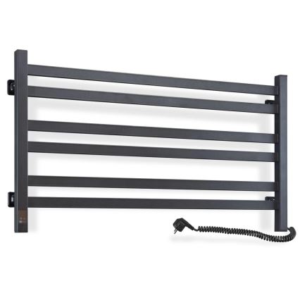 Elektrischer Handtuchheizkörper mit Thermostat AVANGARD 181W 50x90 cm  schwarz rechts